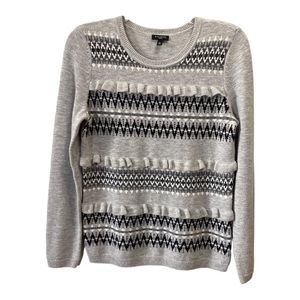 Talbots Petites Gray Black Lambswool Blend Sweater Size Small Petite